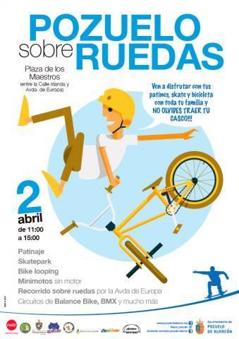 Cartel pozuelo sobre ruedas